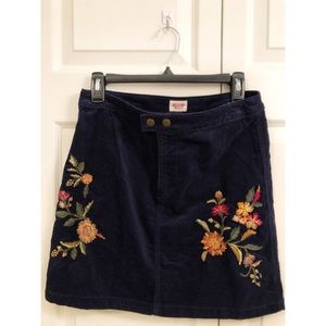 Target brand corduroy embroidered skirt
